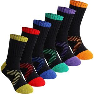 Kids Socks Boys Crew Athletic Half Cushioned Cotton Sport Running Breathable Soc